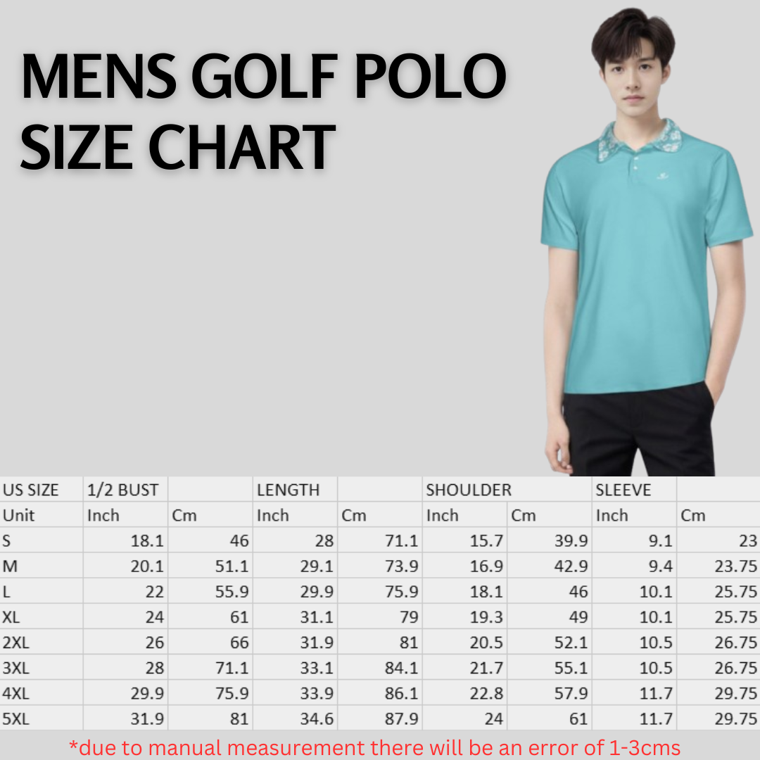 Hibiscus-Turquoise Golf Polo For Men