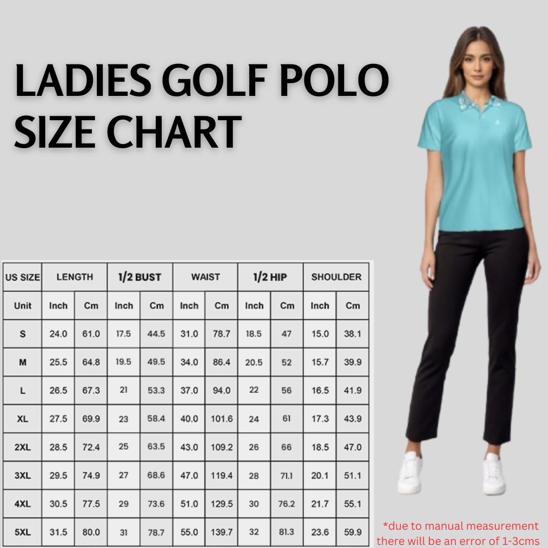 Hibiscus-Turquoise Golf Polo For Women