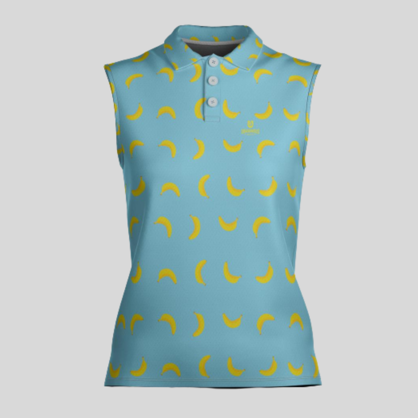Going bananas sleeveless golf polo shirt for women