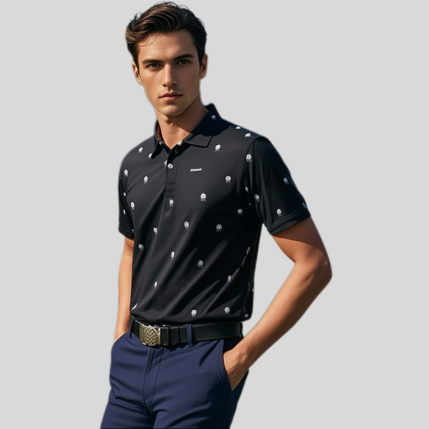 Skull Golf Polo for Men | Moisture-Wicking Performance Golf Shirt | Lightweight Breathable Polo for Golfers | Unanimous Golf Apparel