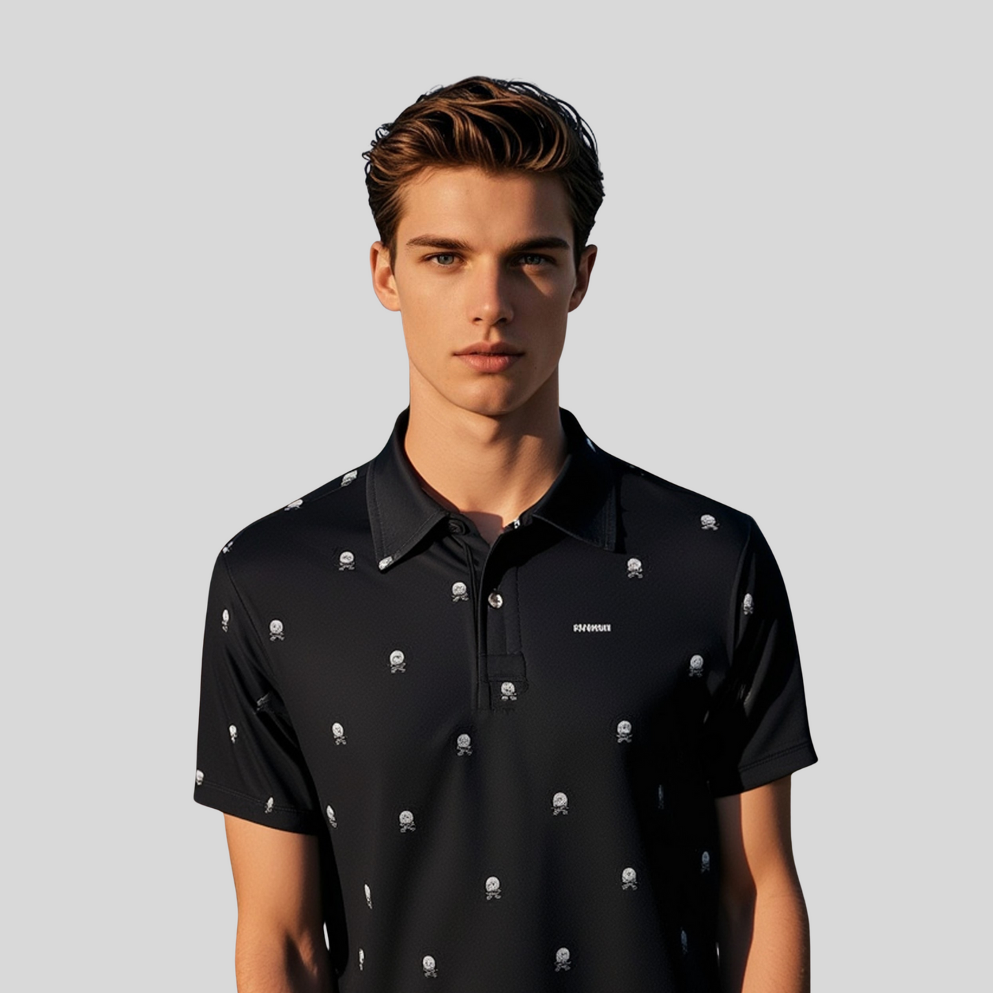 Skull Golf Polo for Men | Moisture-Wicking Performance Golf Shirt | Lightweight Breathable Polo for Golfers | Unanimous Golf Apparel