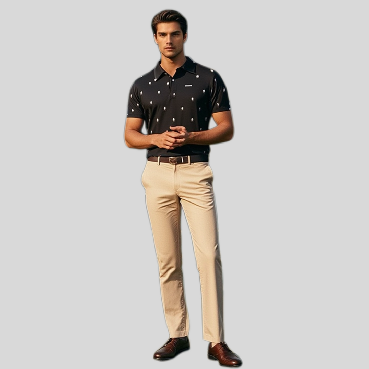 Skull Golf Polo for Men | Moisture-Wicking Performance Golf Shirt | Lightweight Breathable Polo for Golfers | Unanimous Golf Apparel