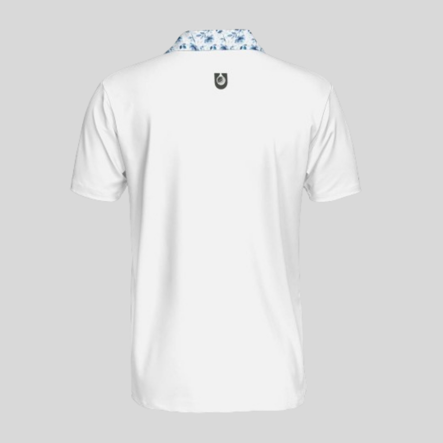 Blue Flower White golf Polo Shirt for Men