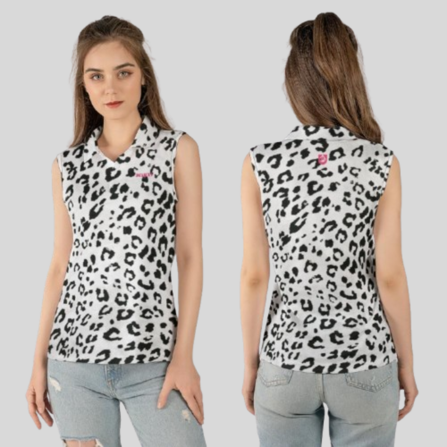 Snow Leopard Sleeveless Women’s Golf Polo | Lightweight, Breathable, Athletic Fit – Unanimous Golf
