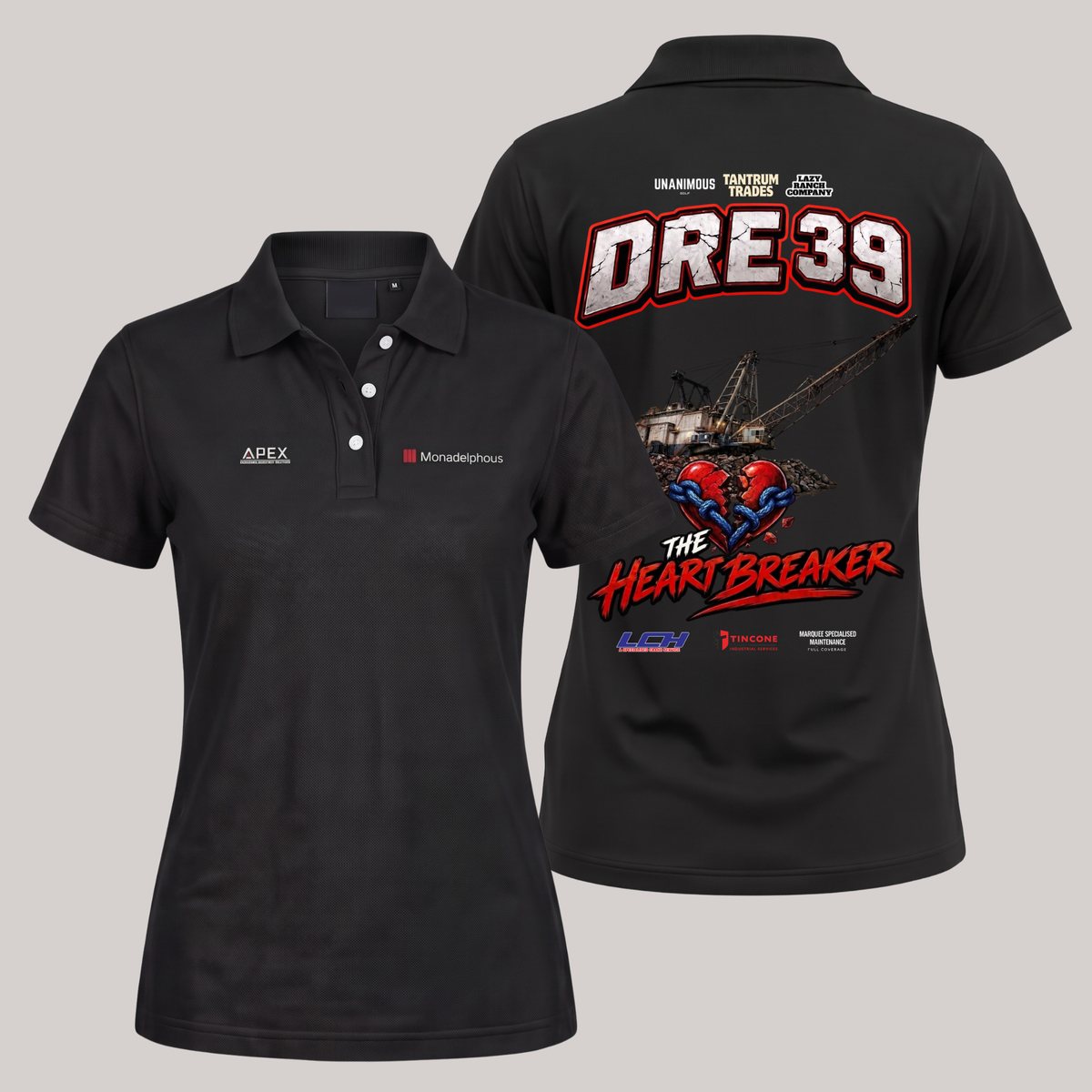 DRE39 "The Heartbreaker" Shutdown Crew Polo – Ladies Mining Dragline polo shirt