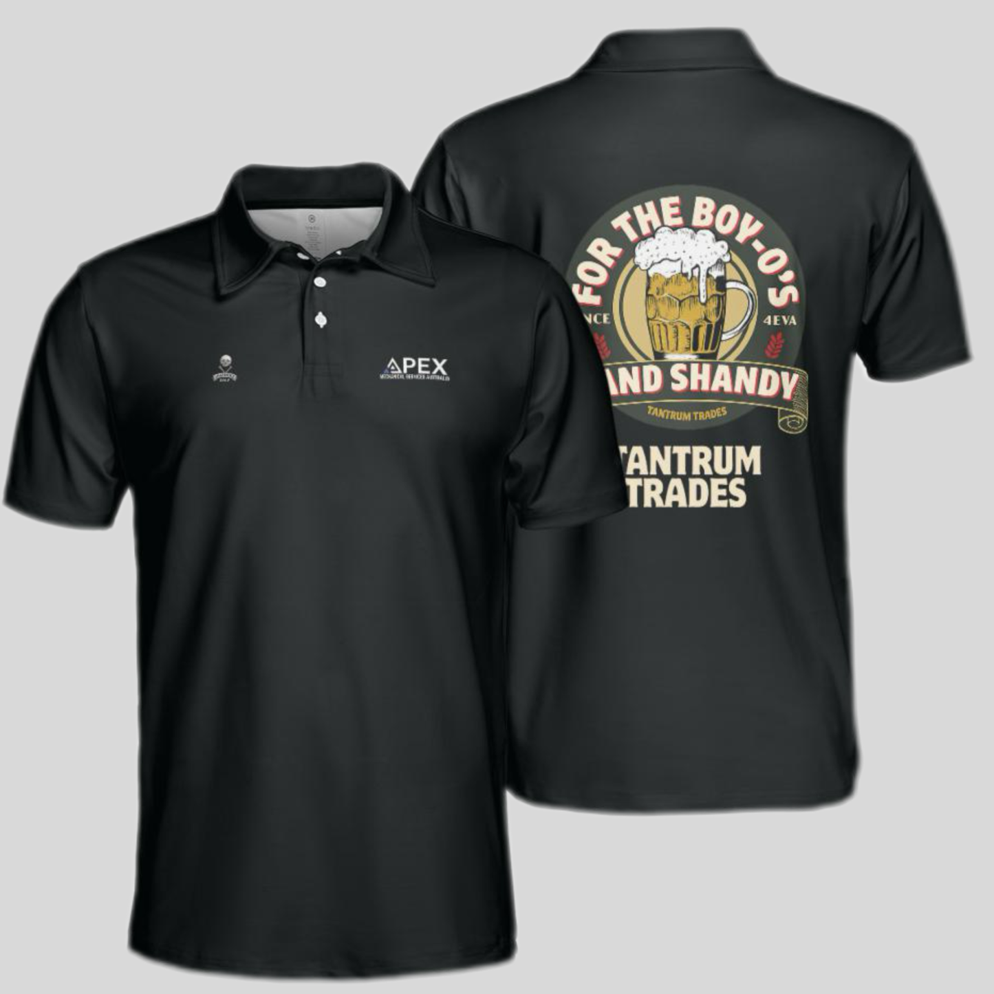 Hand Shandy Golf Polo – Collab with Tantrum Trades & Apex Mechanical | Unanimous Golf