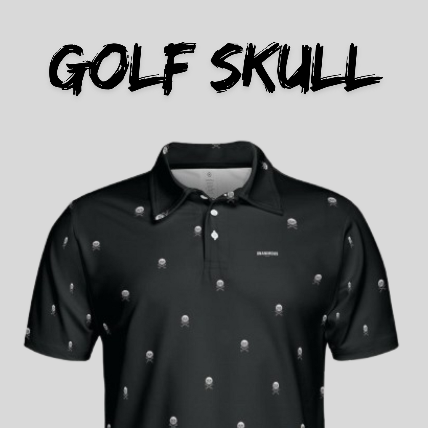 Skull Golf Polo for Men | Moisture-Wicking Performance Golf Shirt | Lightweight Breathable Polo for Golfers | Unanimous Golf Apparel