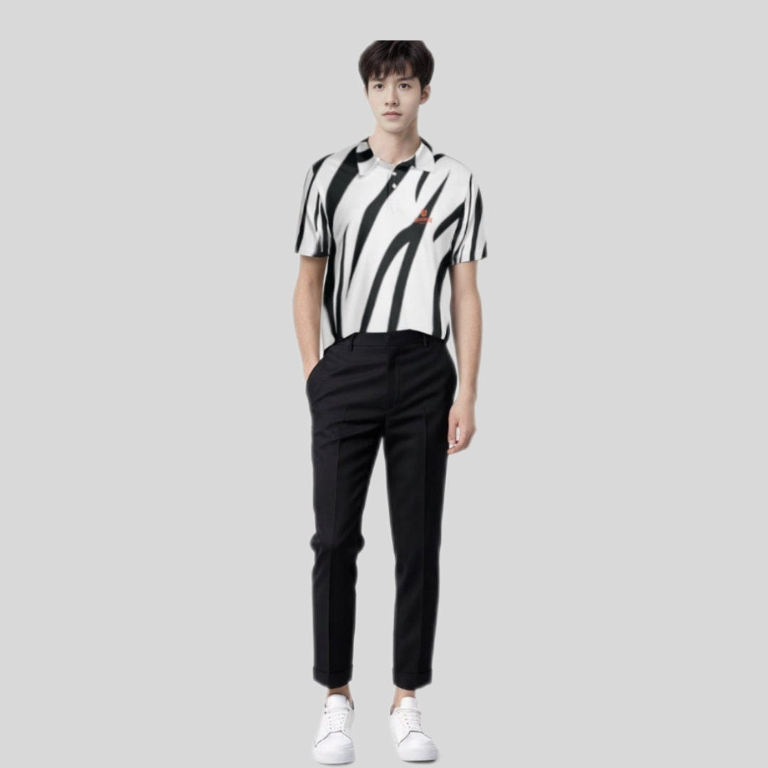 Tiger strip men's golf polo shirt