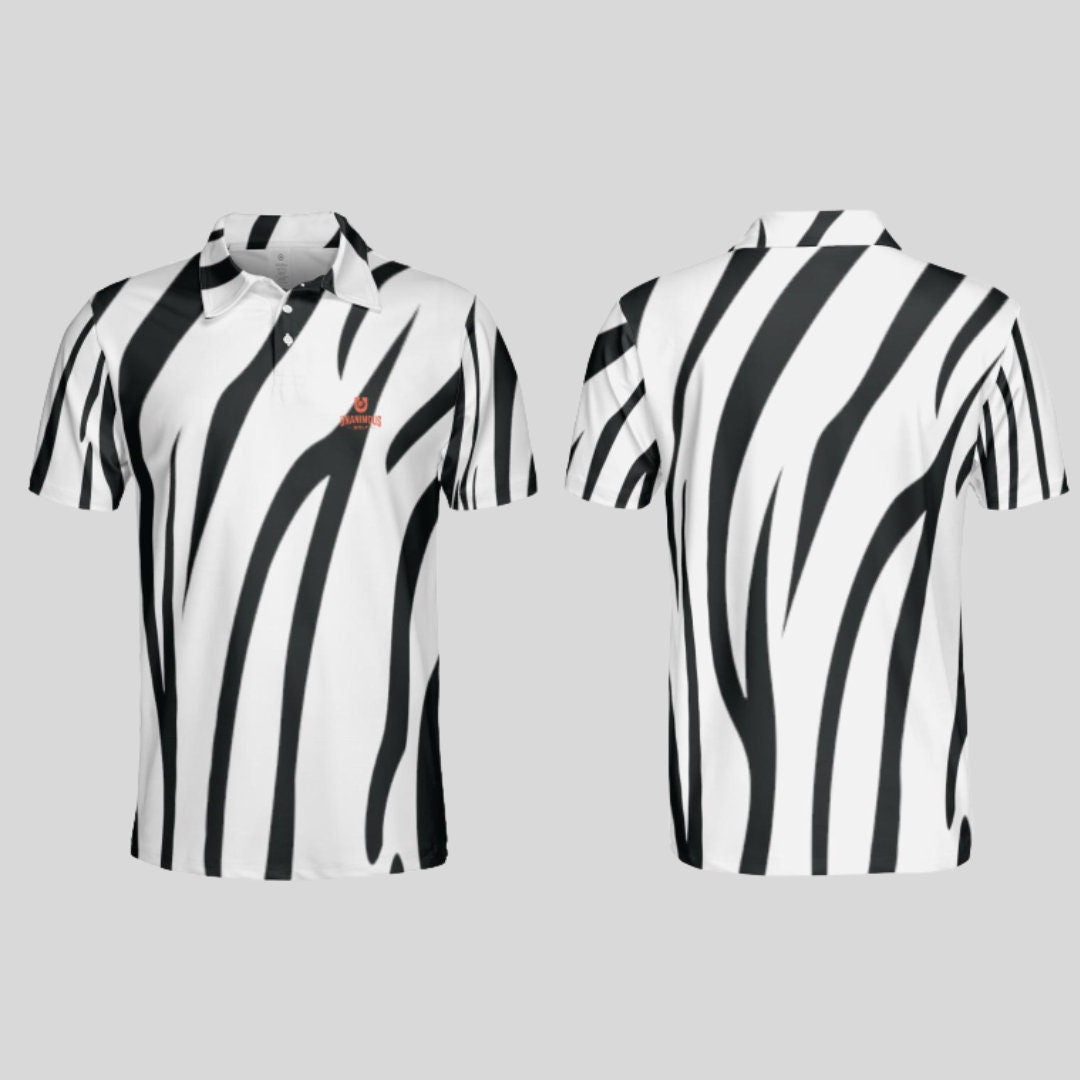 Tiger strip men's golf polo shirt