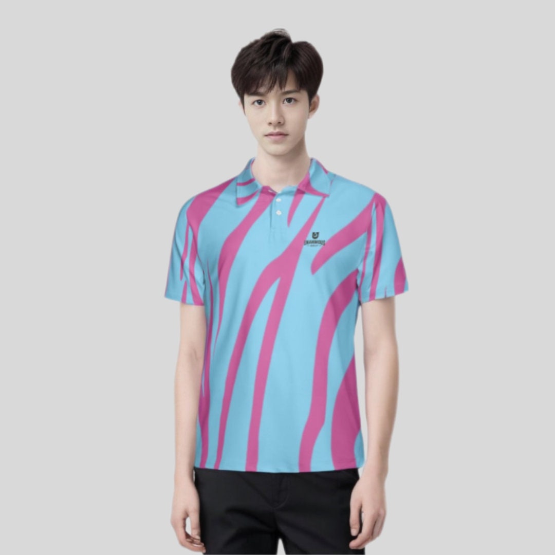 Tiger strip men's golf polo shirt
