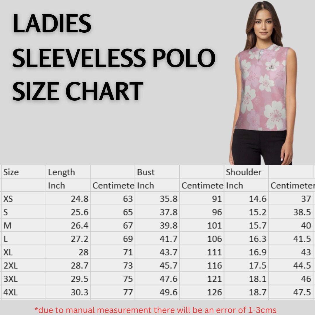 Japanese Cherry sleeveless golf polo shirt