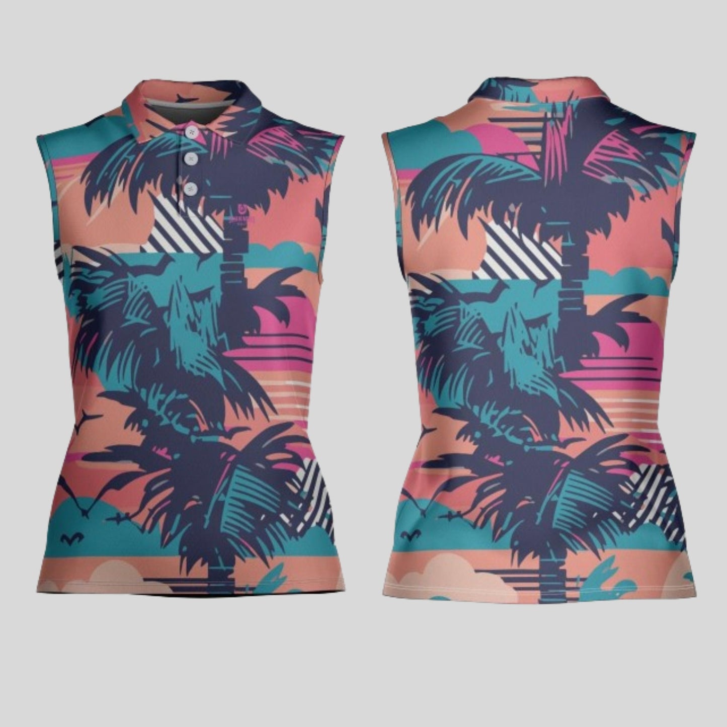 Retro Sleeveless Golf Polo For Women