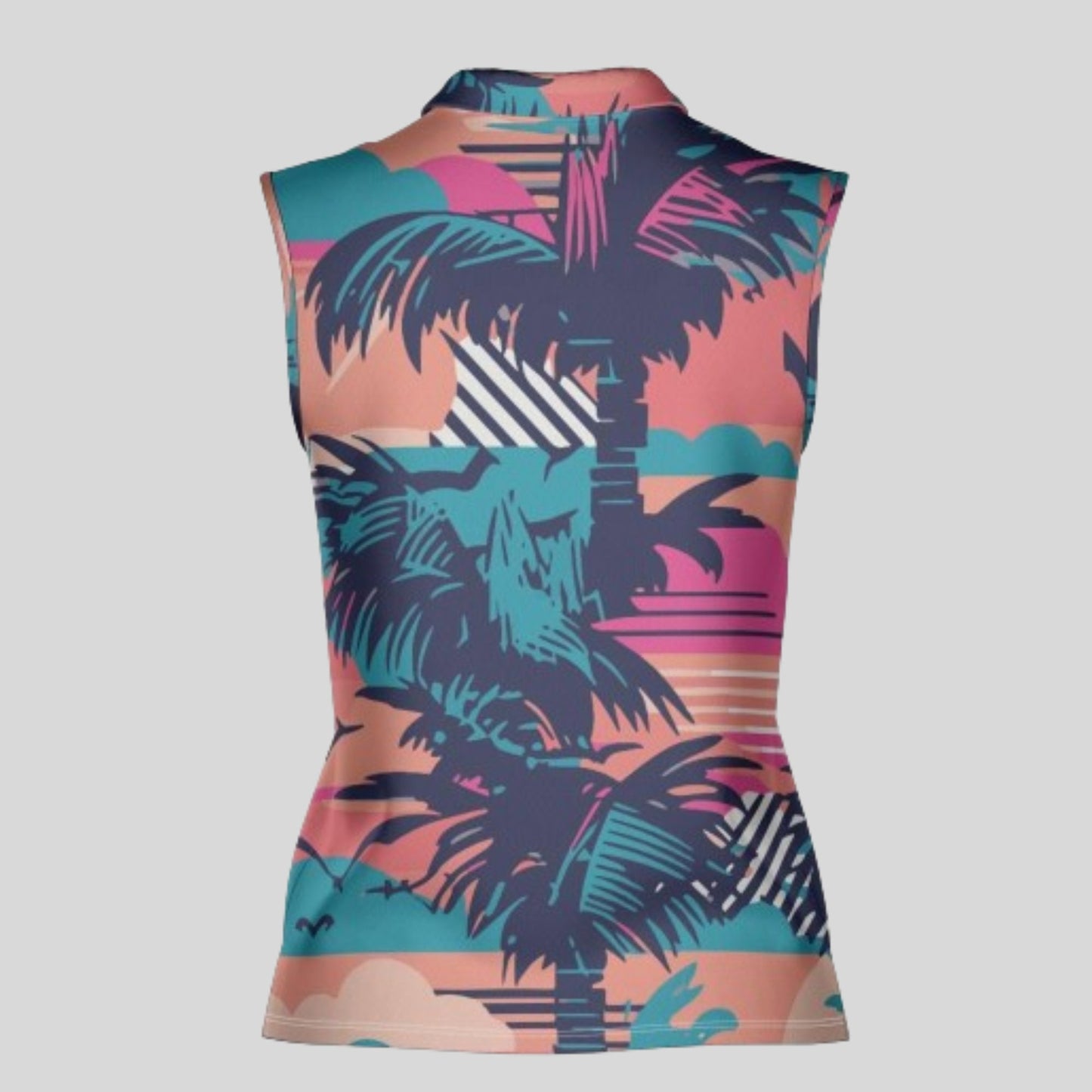 Retro Sleeveless Golf Polo For Women