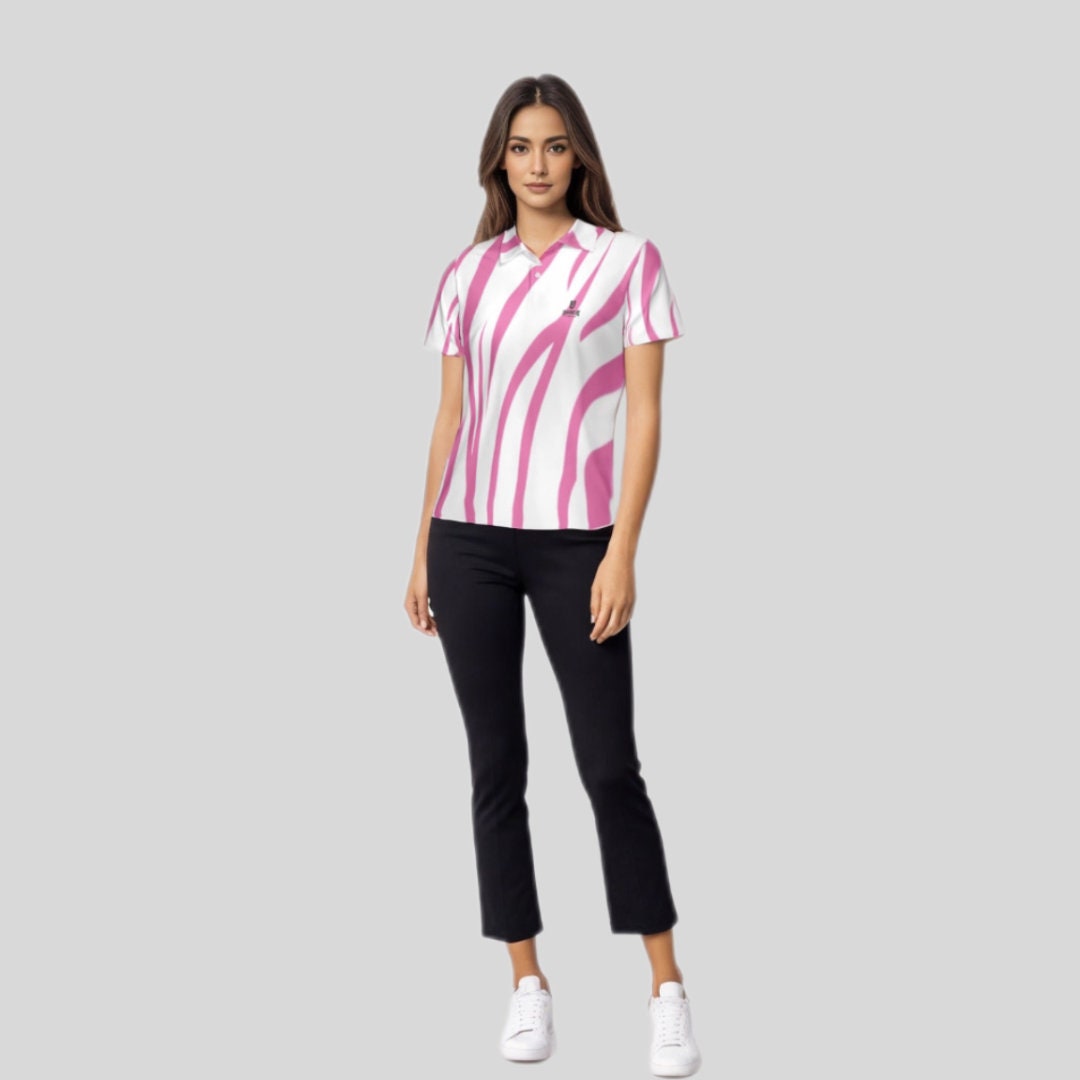 Tiger strip women's golf polo shirt
