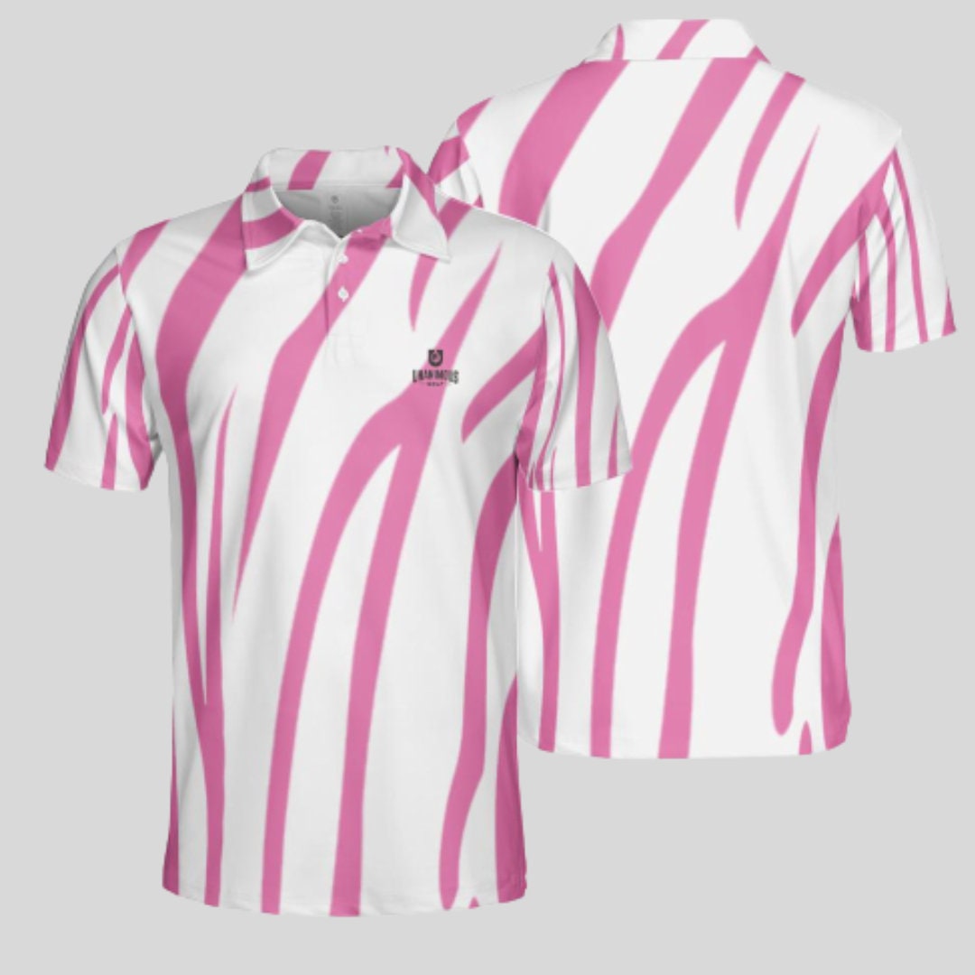 Tiger strip men's golf polo shirt