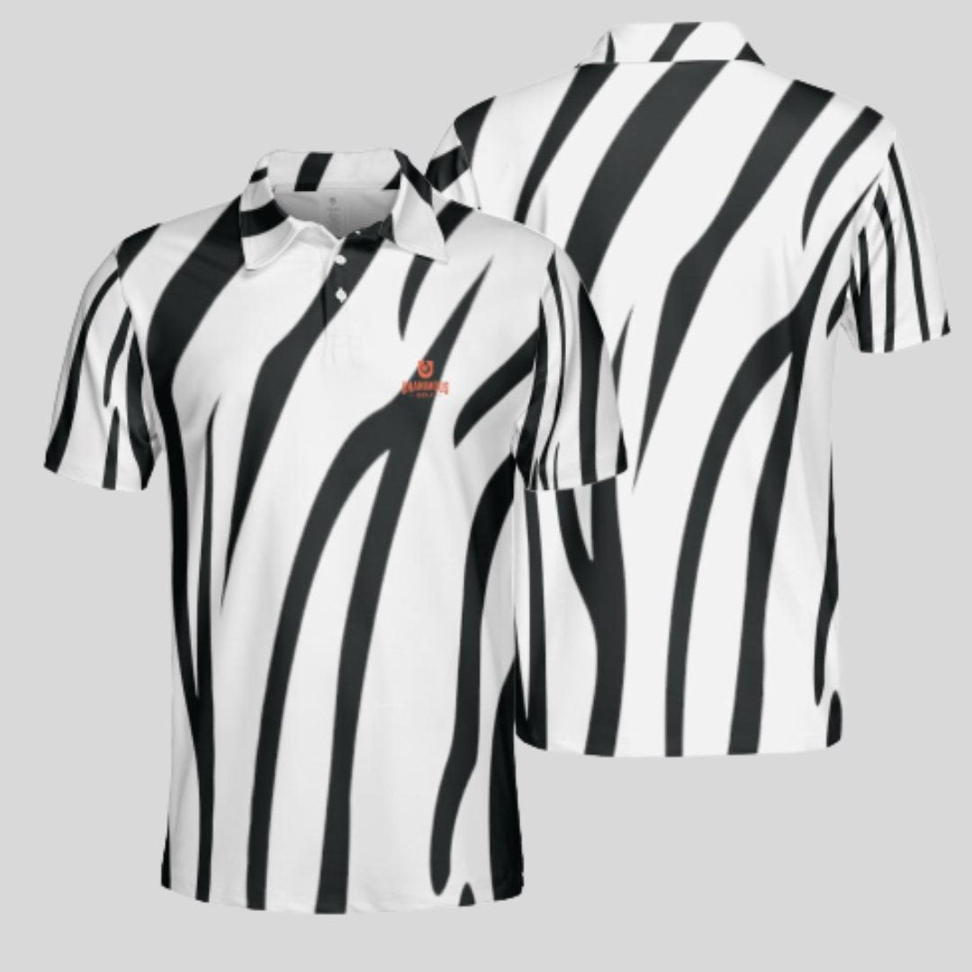 Tiger strip men's golf polo shirt