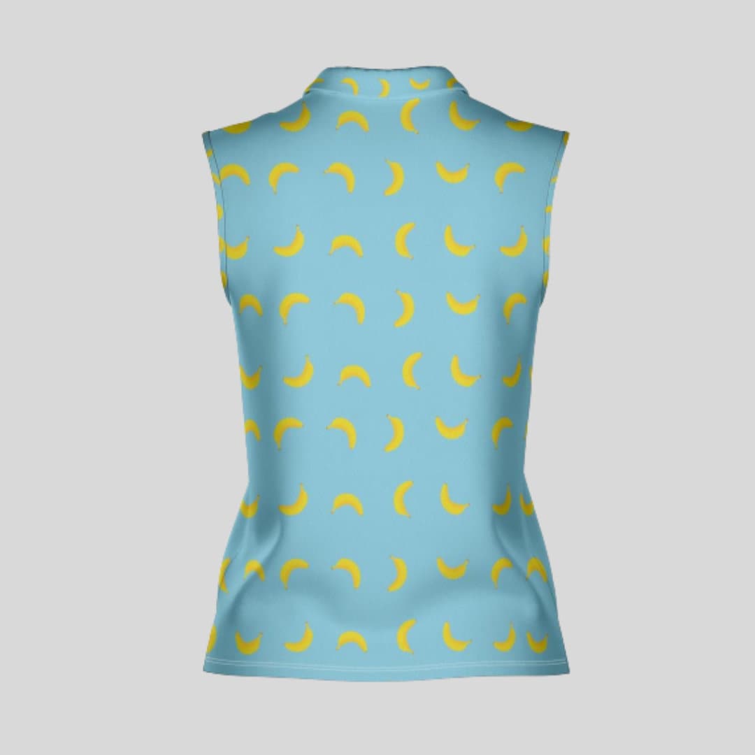 Going bananas sleeveless golf polo shirt for women