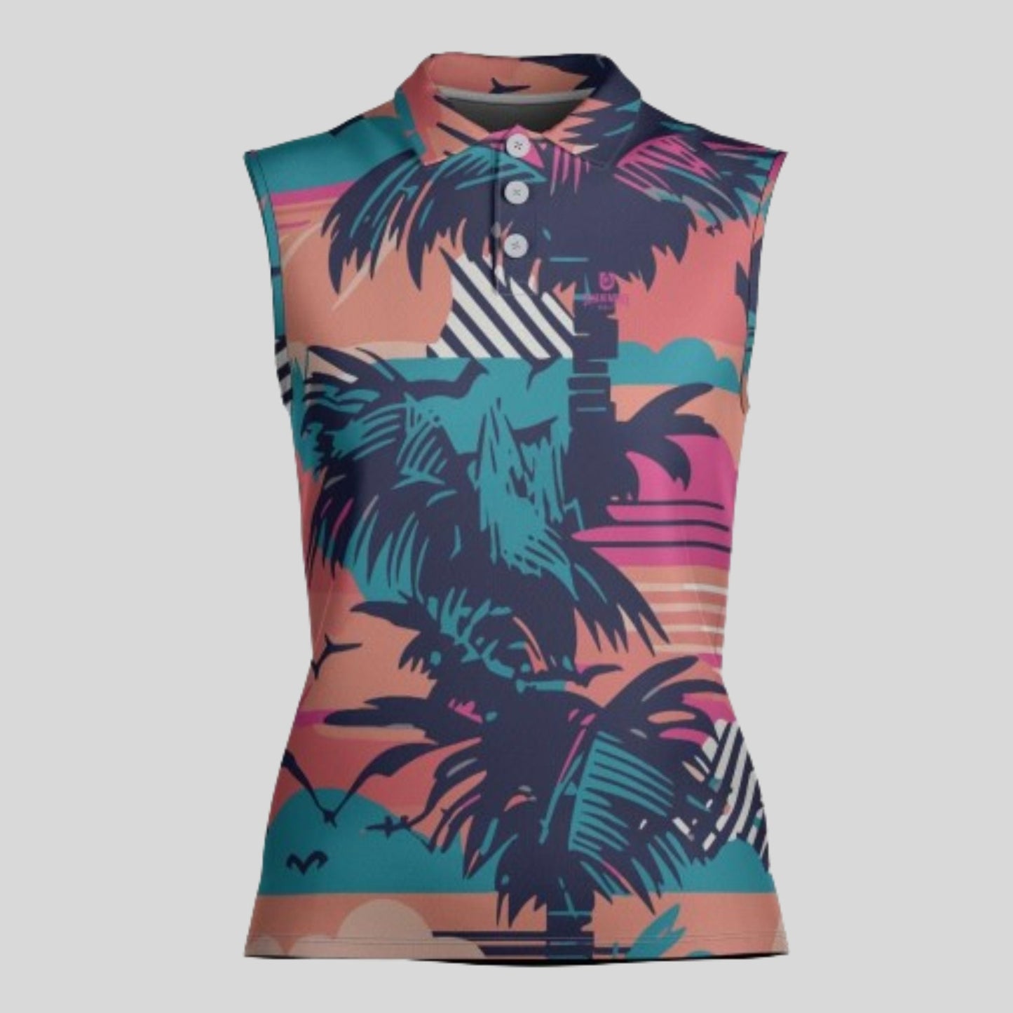 Retro Sleeveless Golf Polo For Women