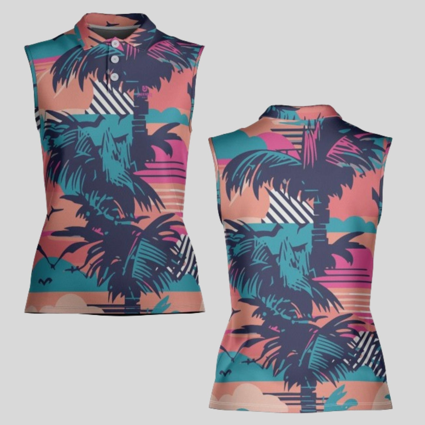 Retro Sleeveless Golf Polo For Women