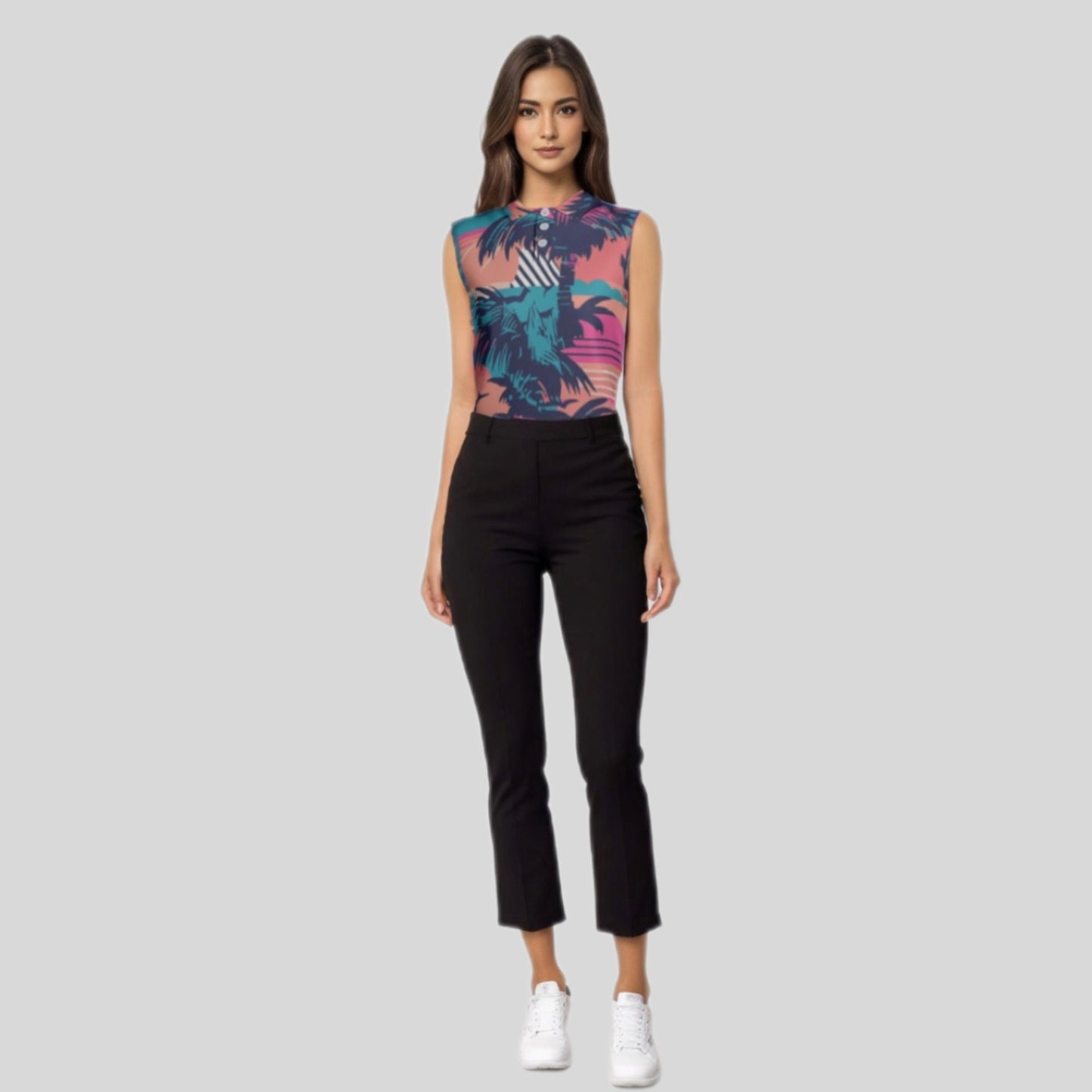 Retro Sleeveless Golf Polo For Women