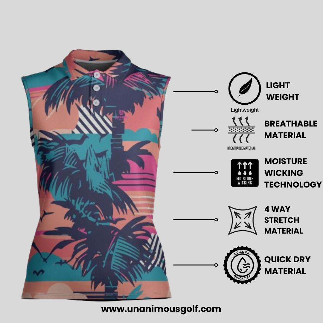 Retro Sleeveless Golf Polo For Women