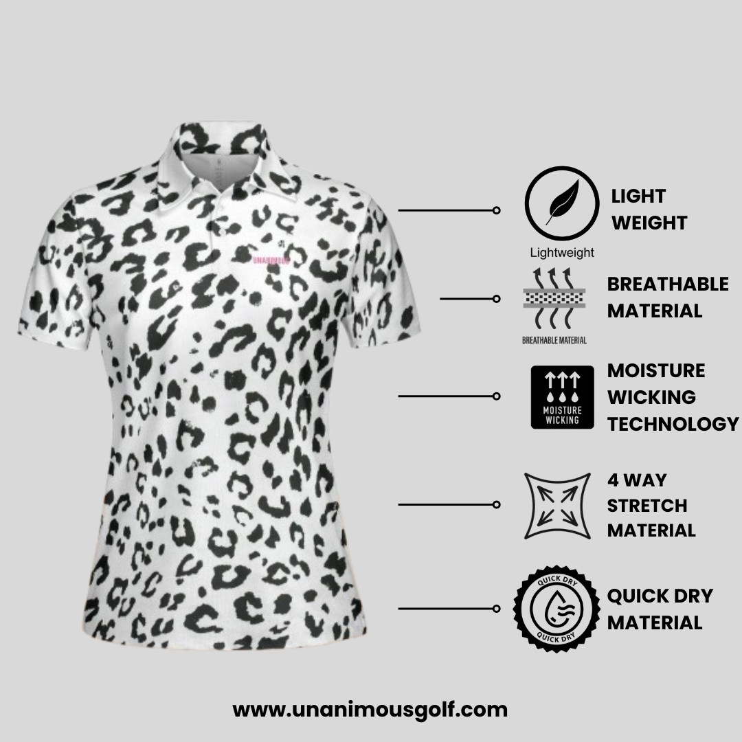 Snow Leopard Women’s Golf Polo – Stylish, Moisture-Wicking, Breathable Ladies Golf Shirt | Unanimous Golf