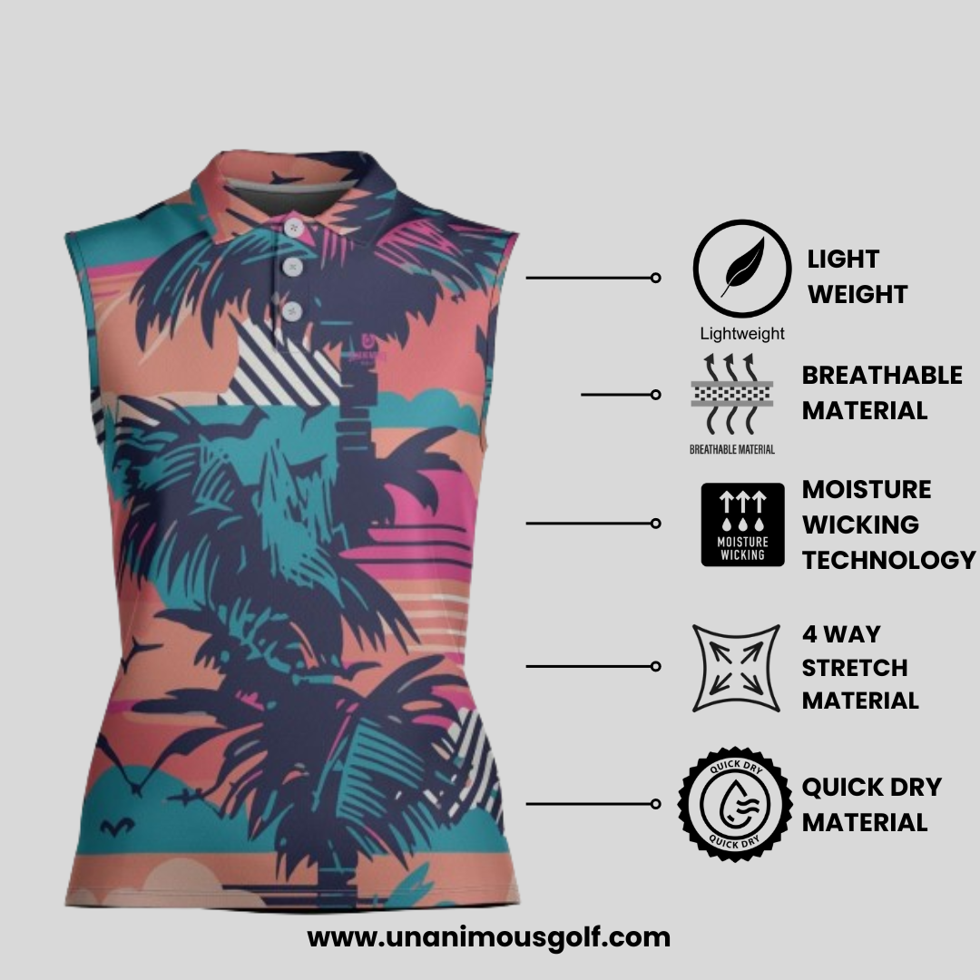 Retro Sleeveless Golf Polo For Women
