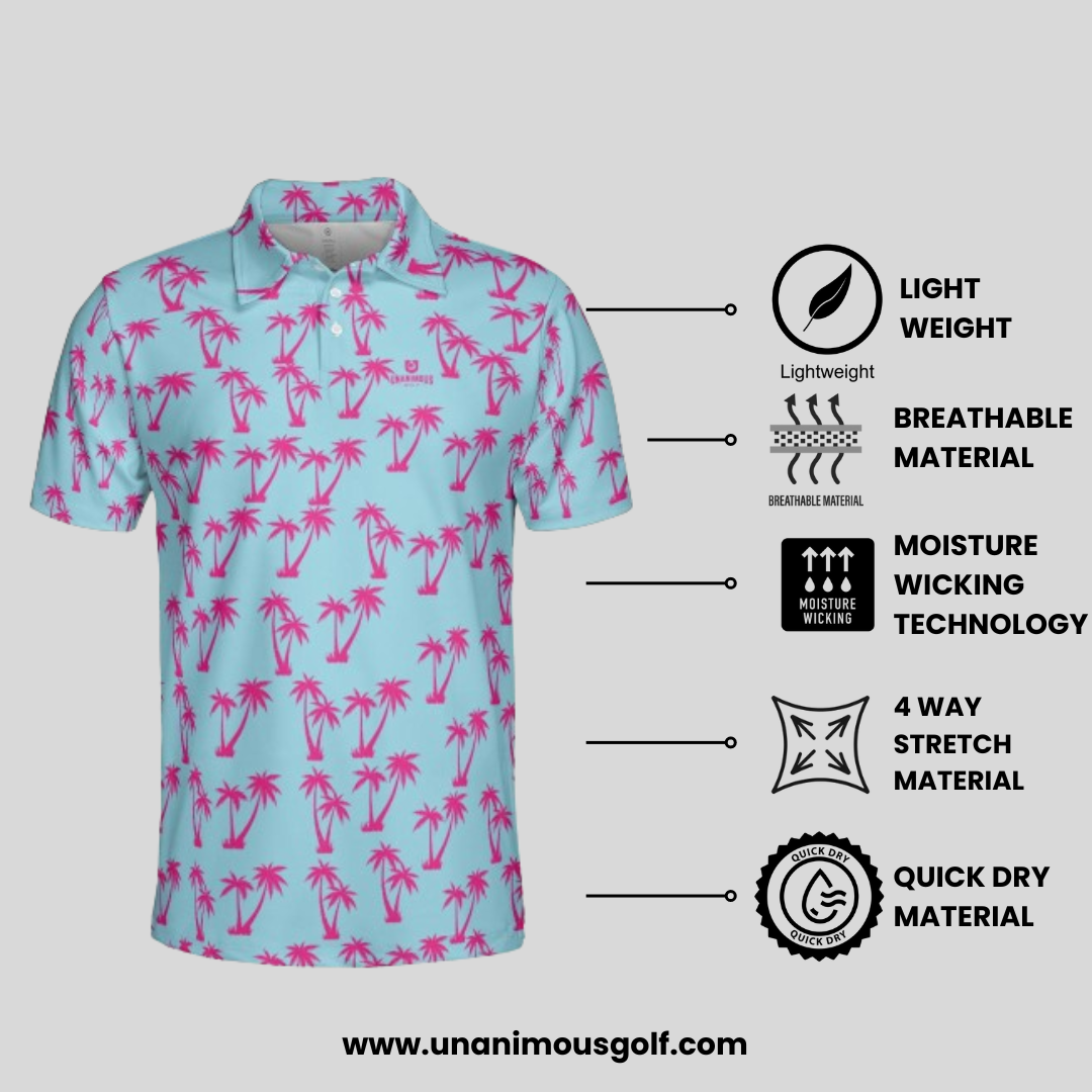 Palm Tree Golf Polo Shirt for men