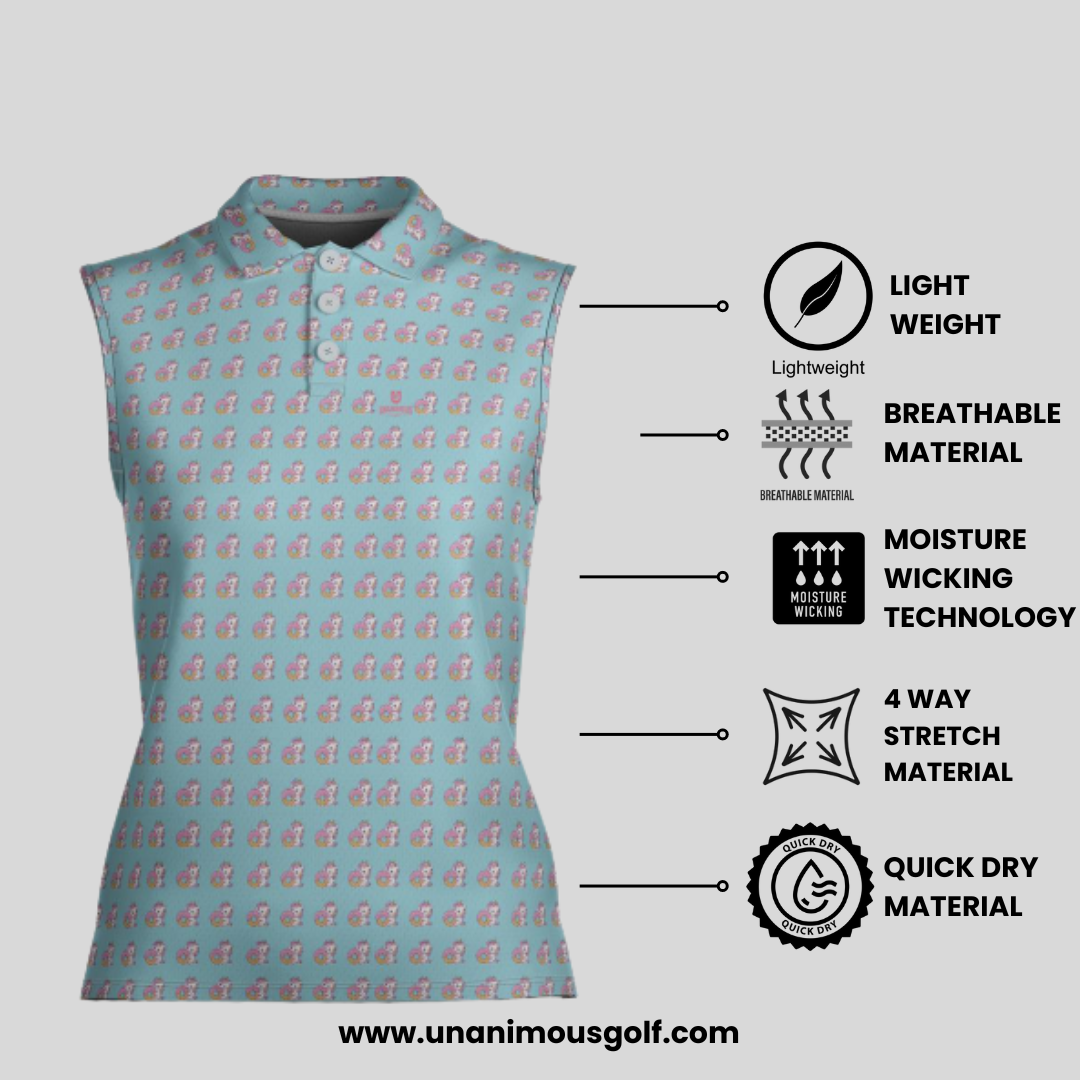 Unicorn Sleeveless Golf Shirt for Ladies
