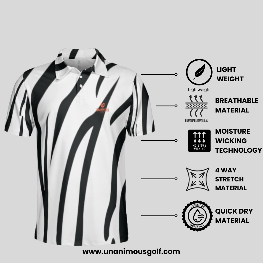 Tiger strip men's golf polo shirt