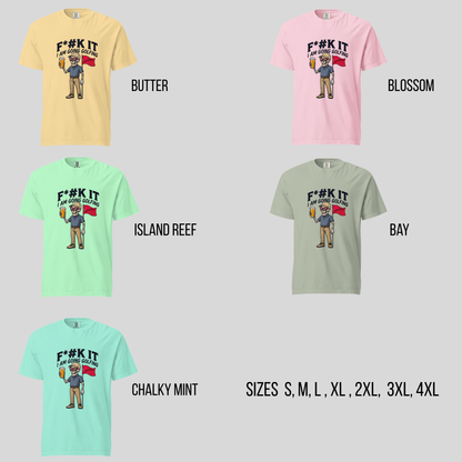 Unanimous Golf F*#k It I'm Going Golfing skeleton golfer t-shirt on Comfort Colors 1717 tee