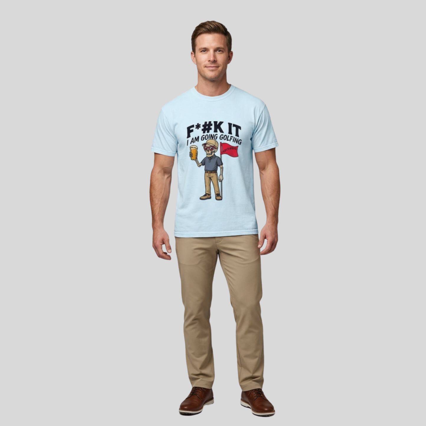 Unanimous Golf F*#k It I'm Going Golfing skeleton golfer t-shirt on Comfort Colors 1717 tee