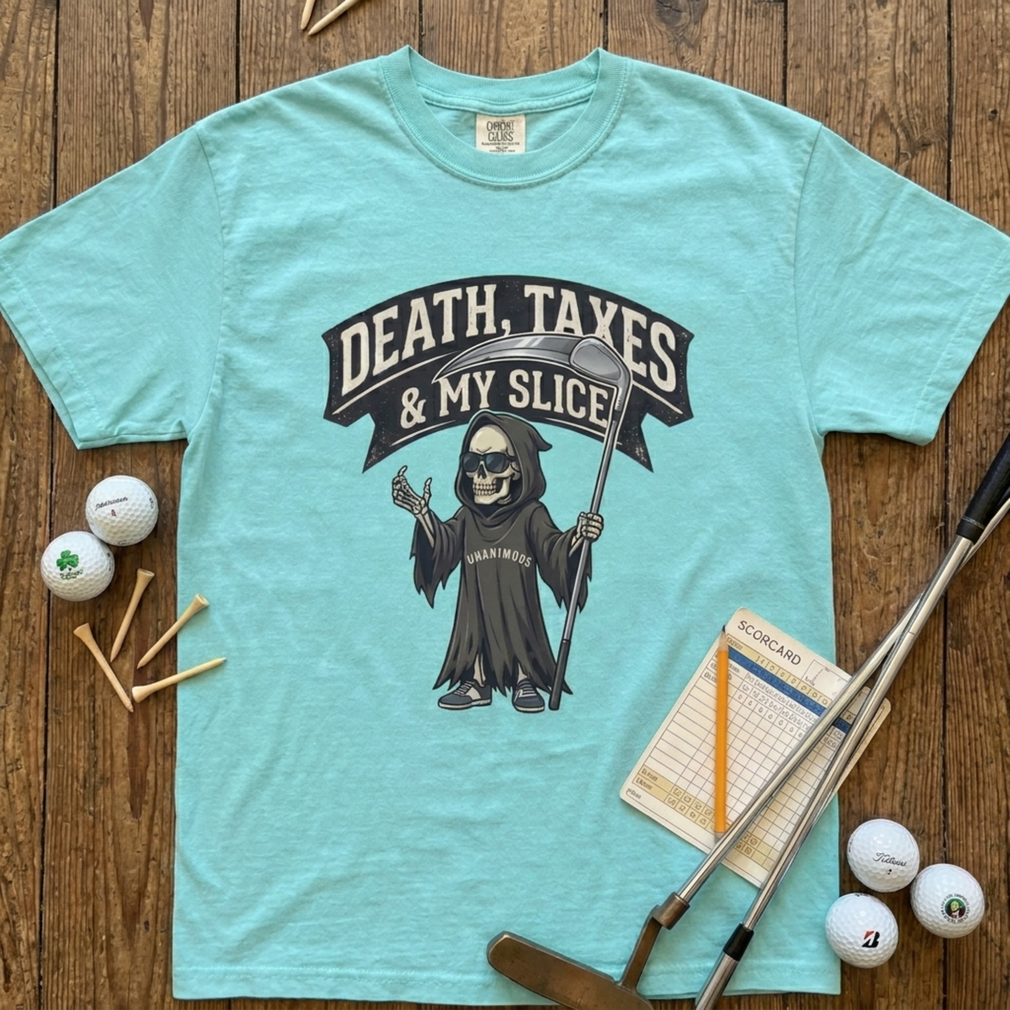 Death taxes and my slice funny golf t-shirt