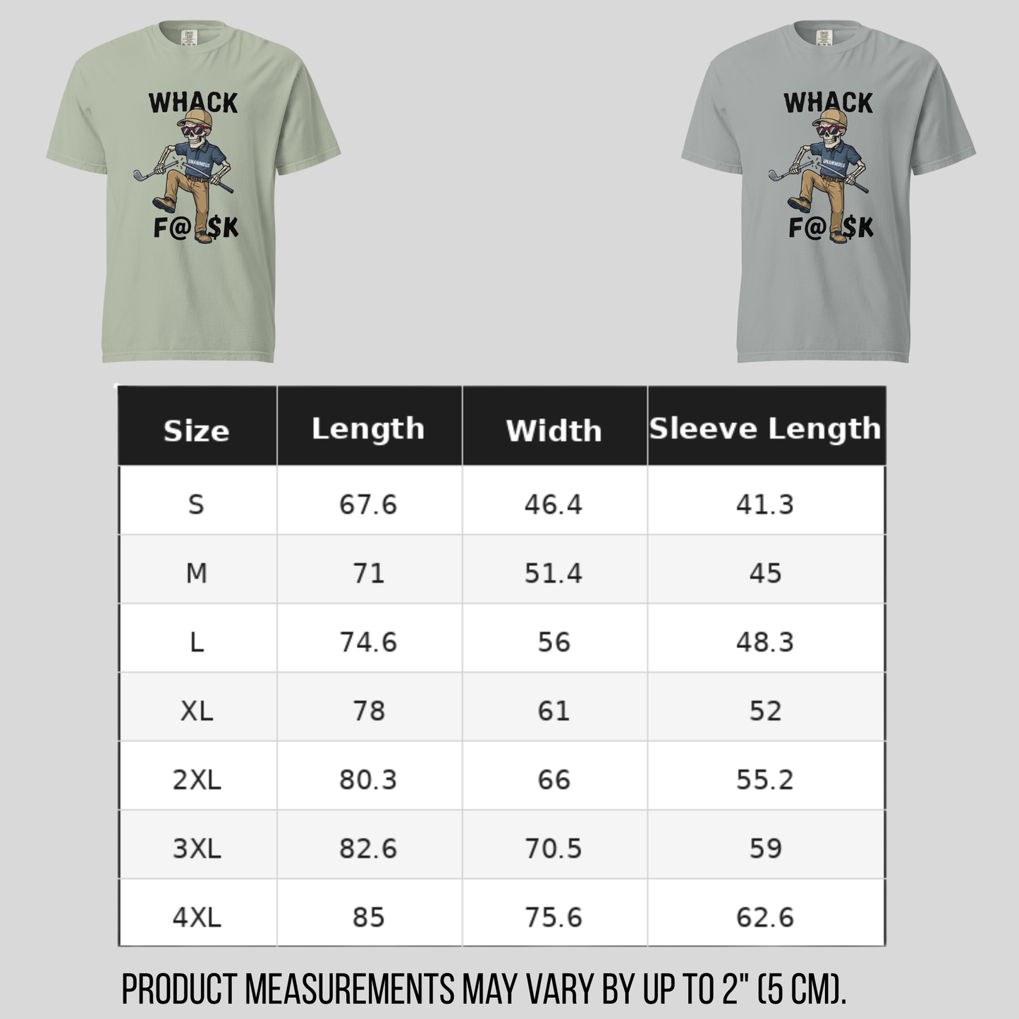 Whack F@$k skeleton golfer breaking golf club t-shirt design close-up
