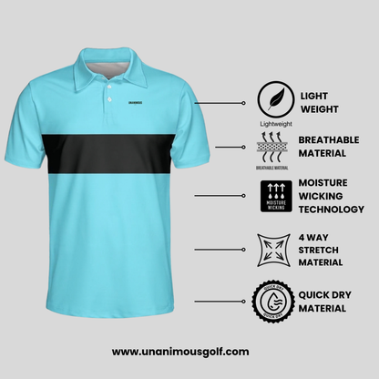 Chest Stripe Golf Polo – Lightweight Performance Fit, 6 Colourways