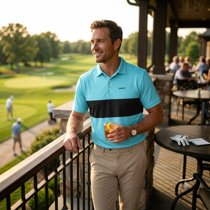 Chest Stripe Golf Polo – Lightweight Performance Fit, 6 Colourways