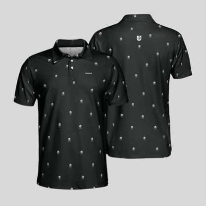 Skull Golf Polo for Men | Moisture-Wicking Performance Golf Shirt | Lightweight Breathable Polo for Golfers | Unanimous Golf Apparel