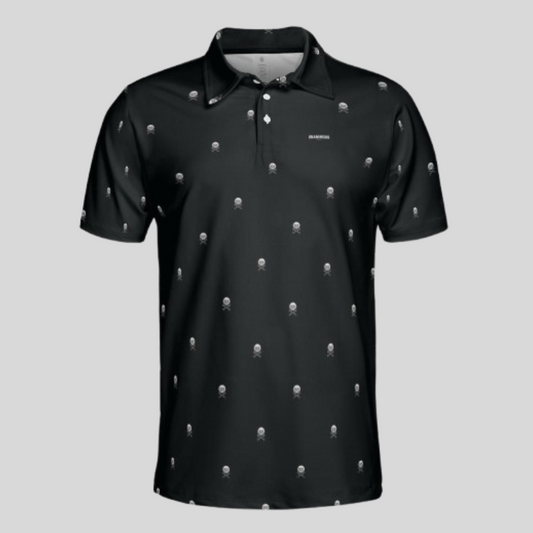 Skull Golf Polo for Men | Moisture-Wicking Performance Golf Shirt | Lightweight Breathable Polo for Golfers | Unanimous Golf Apparel