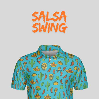 Salsa Swing Men’s Golf Polo Shirt – Performance, Moisture-Wicking, Lightweight Golf Apparel”