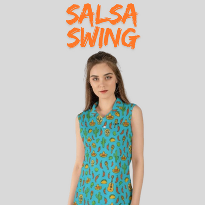 Salsa Swing Sleeveless Women’s Golf Polo – Lightweight, Moisture-Wicking, Performance Golf Apparel