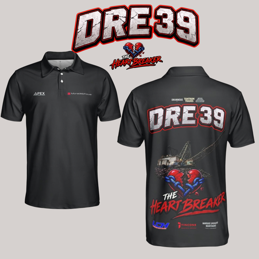 DRE39 "The Heartbreaker" Shutdown Crew Polo – Men's Mining Dragline polo