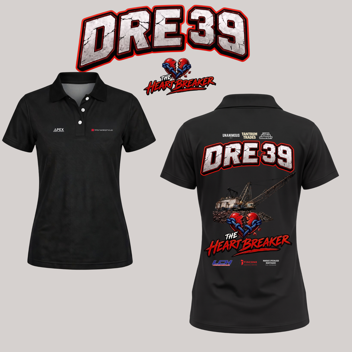DRE39 "The Heartbreaker" Shutdown Crew Polo – Ladies Mining Dragline polo shirt