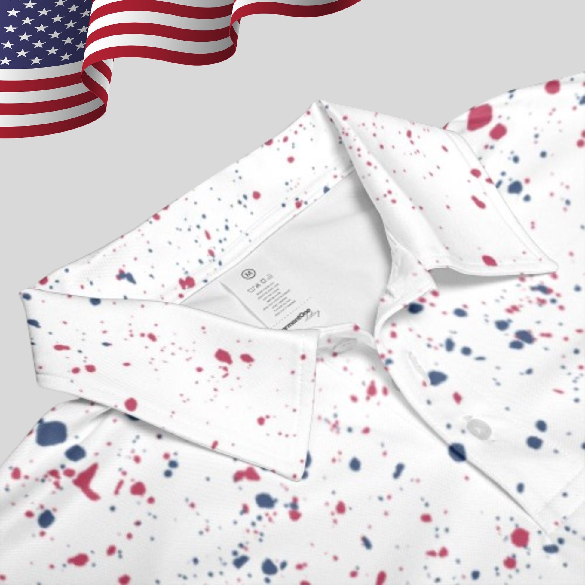 Old Glory Paint Splatter Golf Polo For Men