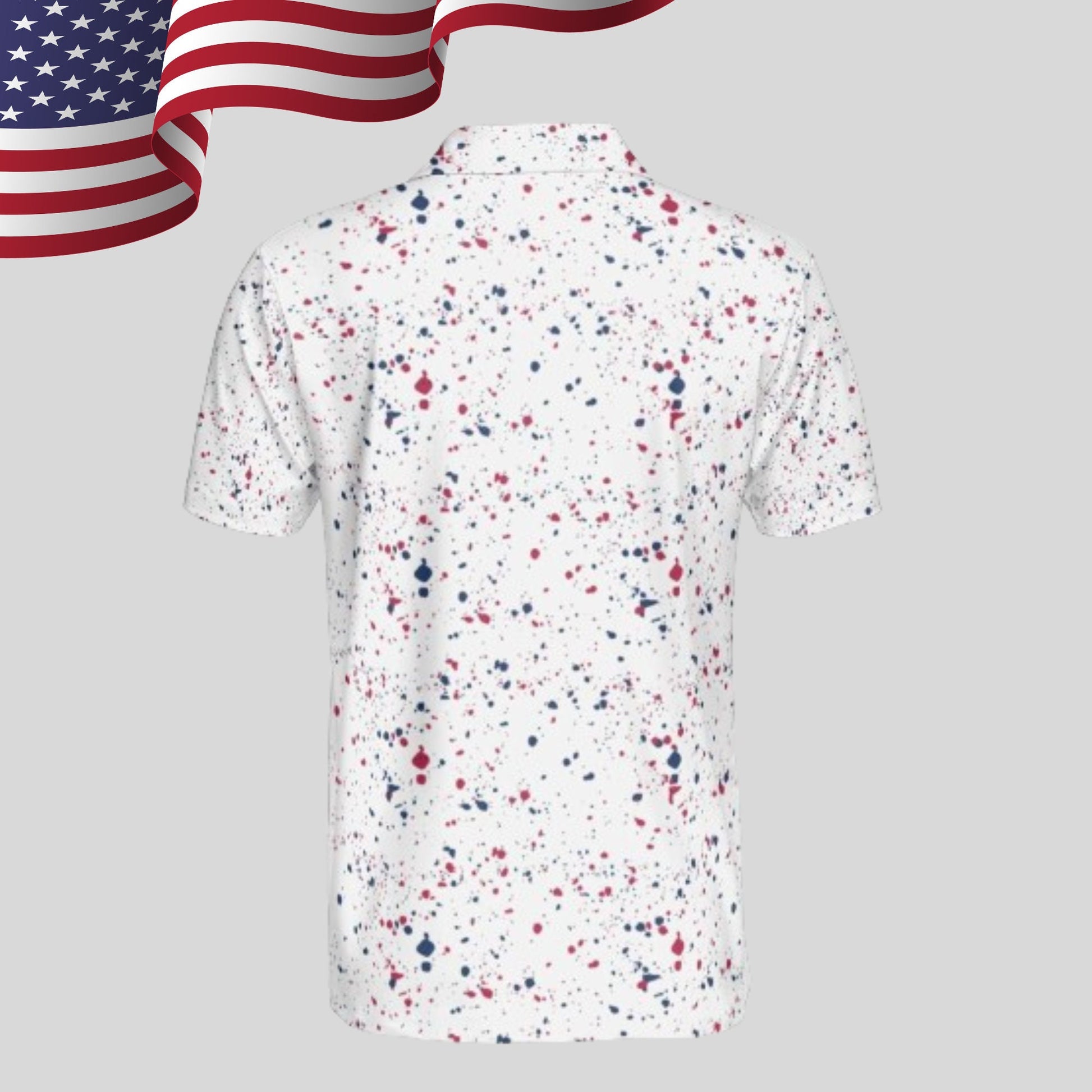 Old Glory Paint Splatter Golf Polo For Men