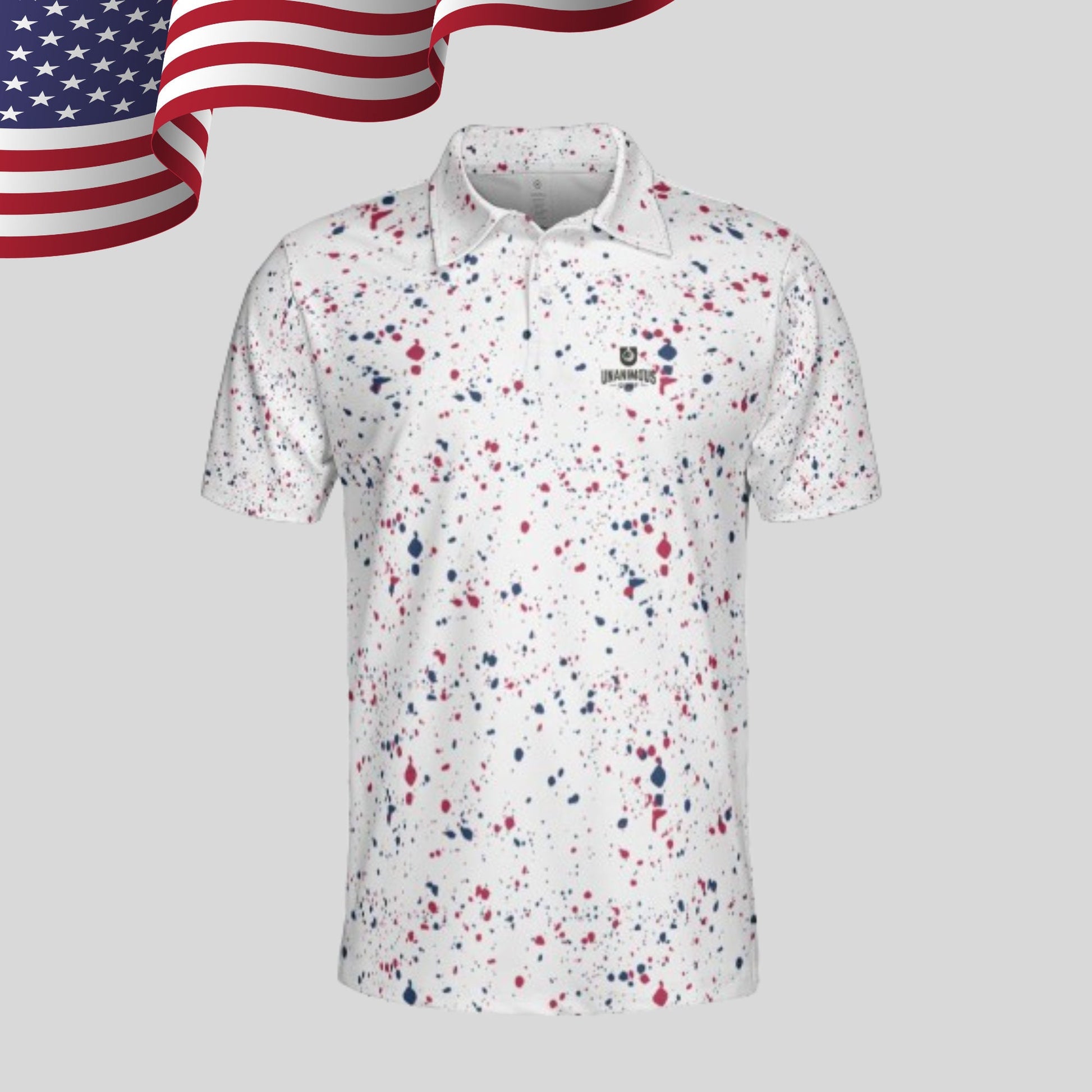 Old Glory Paint Splatter Golf Polo For Men