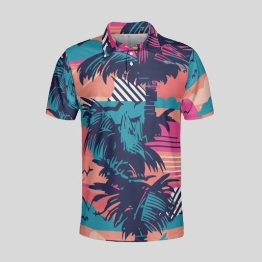Retro Golf Polo Shirt For Men