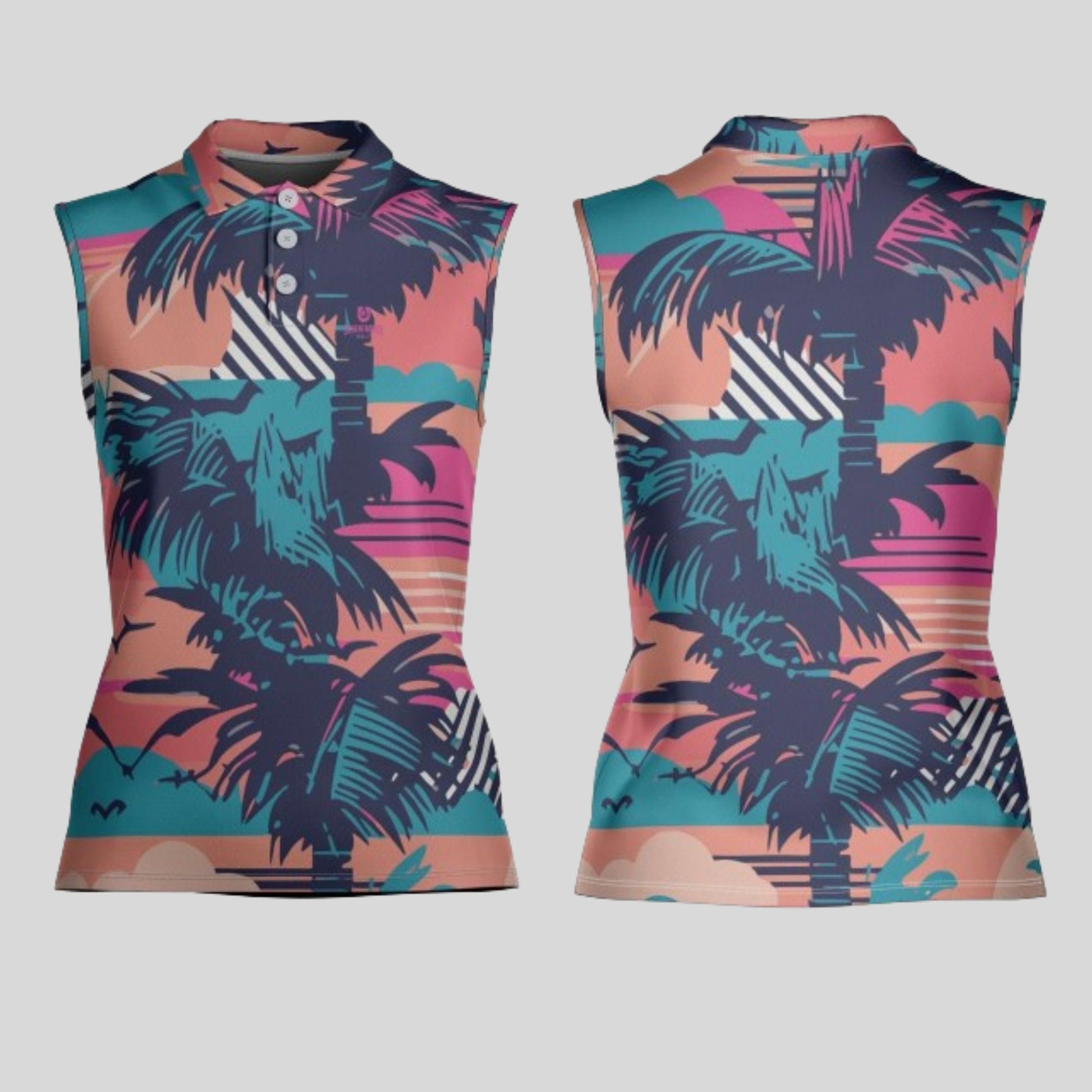 Retro Sleeveless Golf Polo For Women