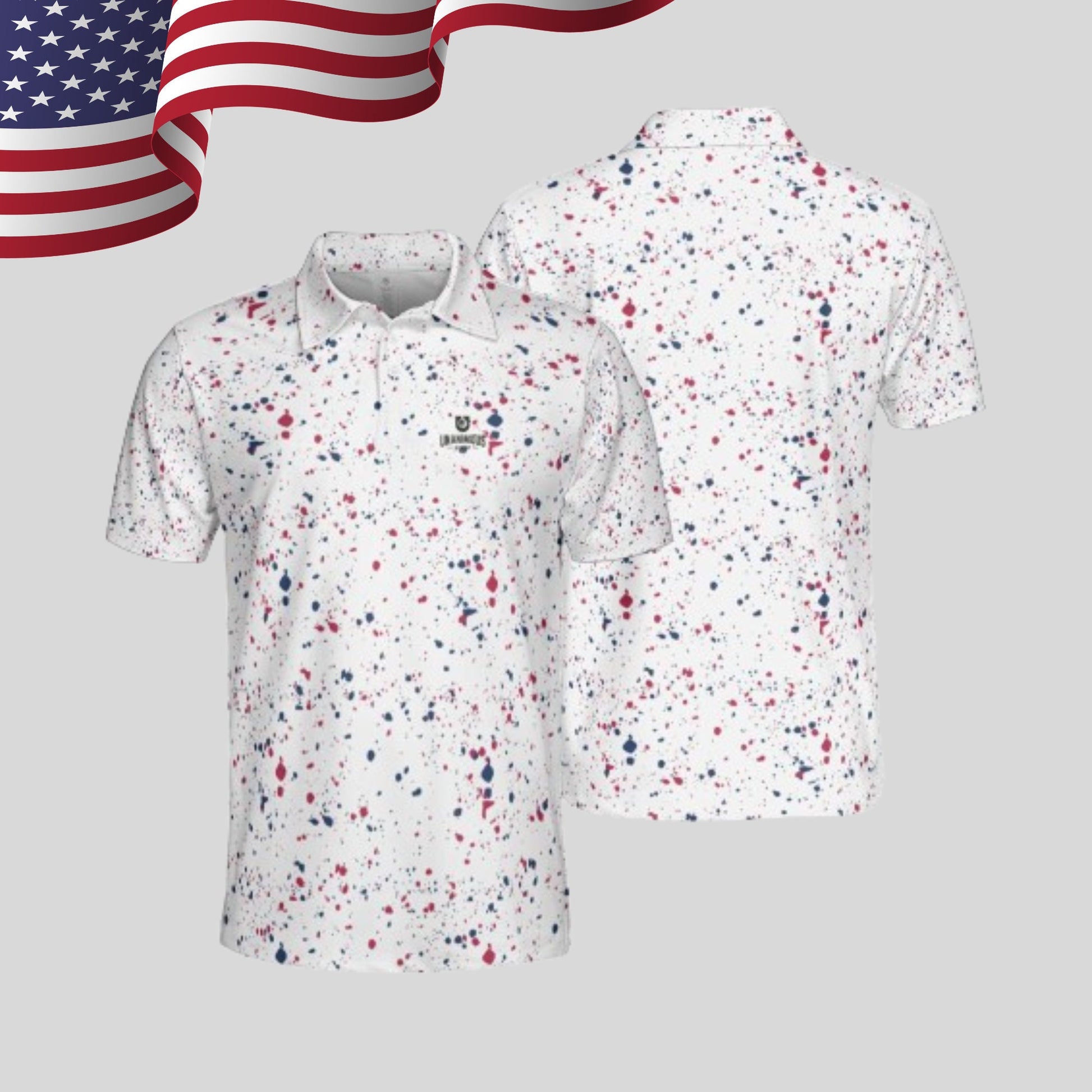 Old Glory Paint Splatter Golf Polo For Men