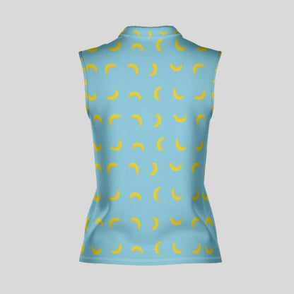 Going bananas sleeveless golf polo shirt for women