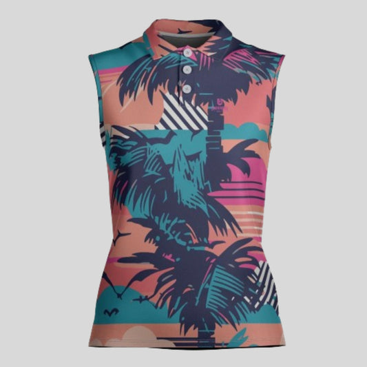 Retro Sleeveless Golf Polo For Women